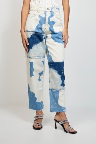 Jean taille haute - Blanc et bleu marine - Pinko