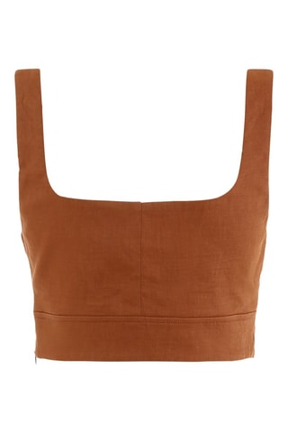 Crop top en lin - Marron - Pinko