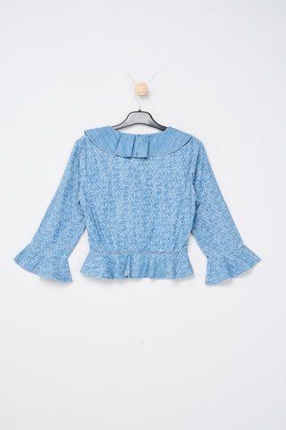 Crop top en jean - Bleu - Pinko