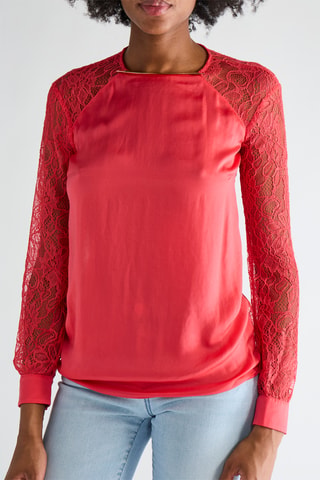 Top bi-matière - Rose - Pinko