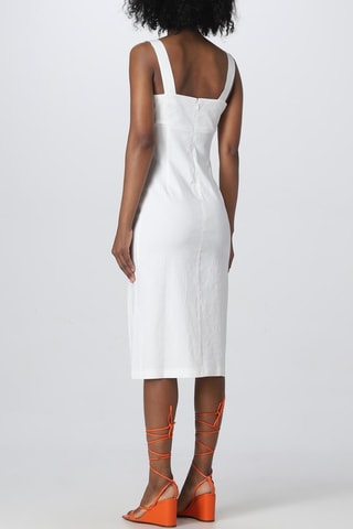 Robe droite en lin - Blanc - Pinko