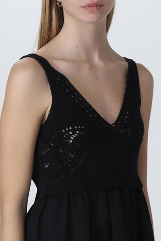 Robe bi-matière - Noir - Pinko