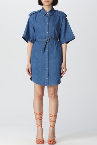 Robe chemise en jean - Bleu - Pinko