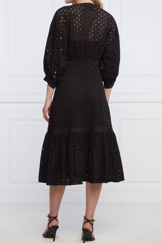 Robe chemise en guipure - Noir - Pinko