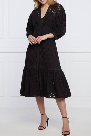 Robe chemise en guipure - Noir - Pinko
