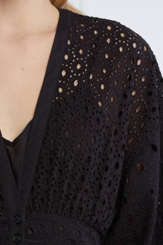Robe chemise en guipure - Noir - Pinko