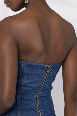 Robe bustier en jean - Bleu - Pinko
