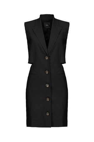 Robe chemise en lin - Noir - Pinko