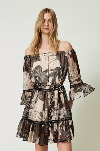 Robe volantée - Beige - Twin Set