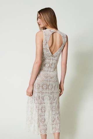 Robe midi en dentelle - Blanc - Twin Set