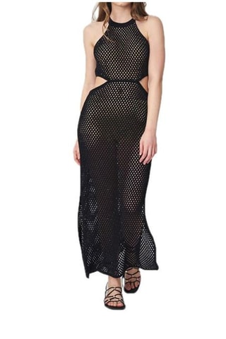 Robe midi en lin - Noir - Twin Set
