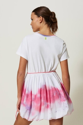 Robe boule tie and dye - Blanc et rose - Twin Set