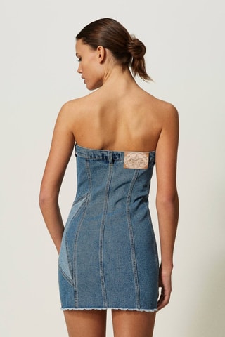 Robe bustier en jean - Bleu - Twin Set