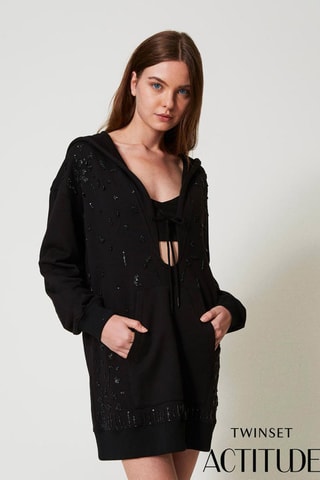 Robe pull à capuche - Noir - Twin Set