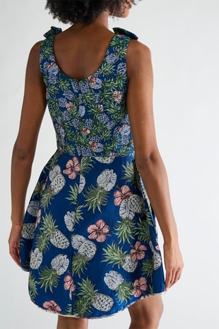 Robe patineuse trompe-l’œil - Bleu marine - Pinko