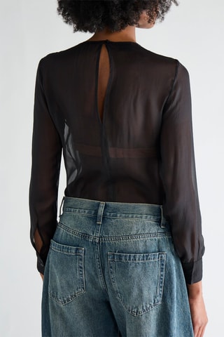 Body en soie - Noir