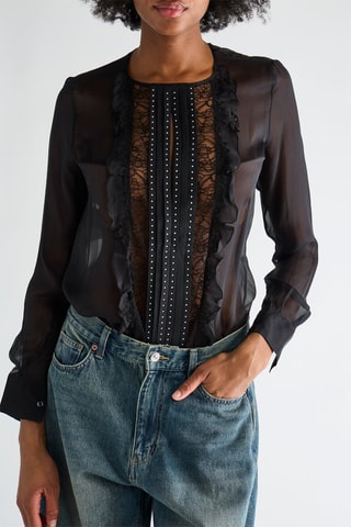 Body en soie - Noir