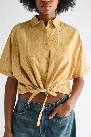 Chemisier en broderie anglaise - Jaune - Pinko