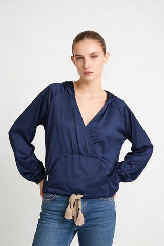 Blouse à capuche - Bleu marine - Twin Set