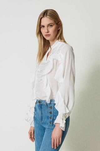 Blouse en ramie - Blanc - Twin Set