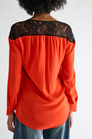 Blouse drapée - Rouge - Pinko