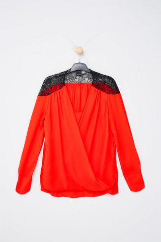 Blouse drapée - Rouge - Pinko