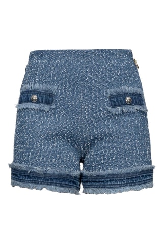 Short en tweed taille haute - Bleu - Pinko