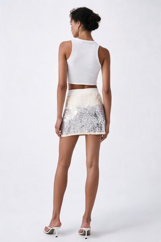 Minijupe taille haute - Blanc - Pinko