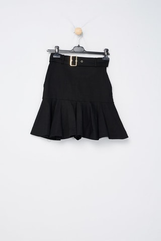 Jupe patineuse en lin - Noir - Pinko