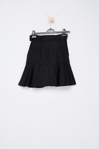Jupe patineuse en lin - Noir - Pinko