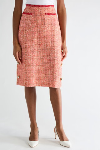 Jupe droite en tweed - Rouge - Pinko