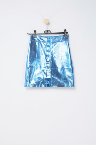 Minijupe en cuir de chèvre taille haute - Bleu clair - Pinko