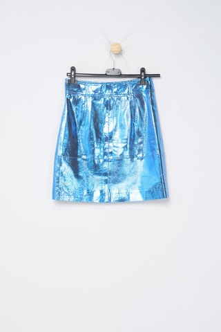 Minijupe en cuir de chèvre taille haute - Bleu clair - Pinko