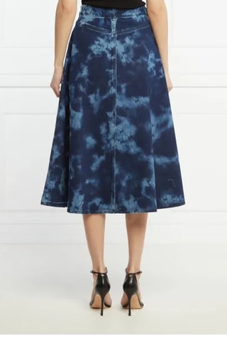 Jupe midi en jean tie and dye - Bleu - Pinko