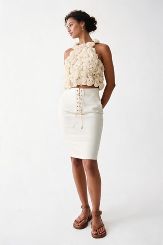 Jupe fourreau taille haute - Blanc - Pinko