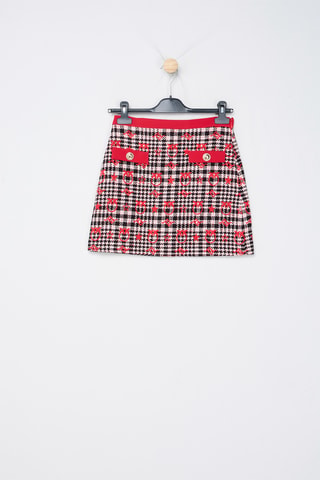 Jupe droite en tweed - Rouge - Pinko