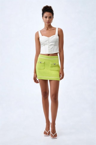 Minijupe taille haute - Vert - Pinko