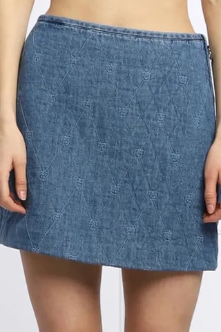 Minijupe en jean taille haute - Bleu - Pinko