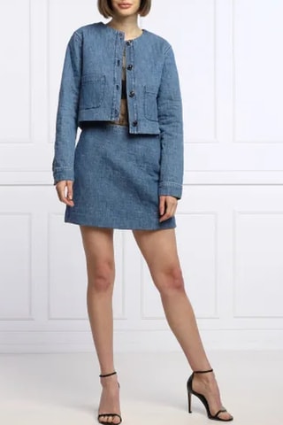 Minijupe en jean taille haute - Bleu - Pinko