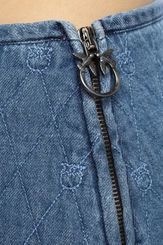 Minijupe en jean taille haute - Bleu - Pinko