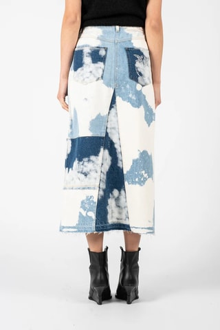 Jupe midi en jean taille haute - Blanc - Pinko