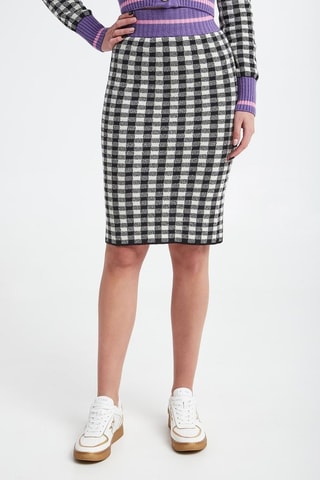Jupe droite taille haute - Blanc et noir - Pinko