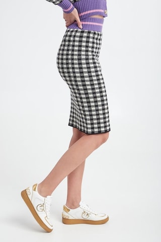 Jupe droite taille haute - Blanc et noir - Pinko