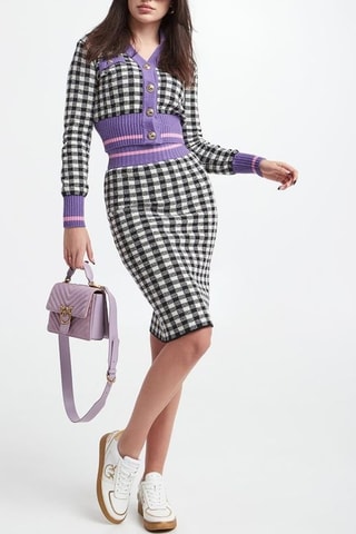 Jupe droite taille haute - Blanc et noir - Pinko