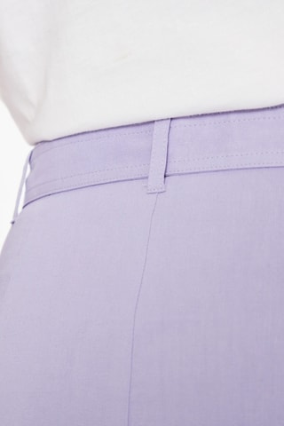 Jupe portefeuille en lin taille haute - Mauve - Pinko