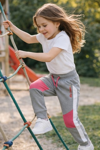 Joggingbroek - Grijs en roze