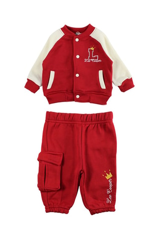 Baseball Jasje en Joggingbroek - Wit en rood