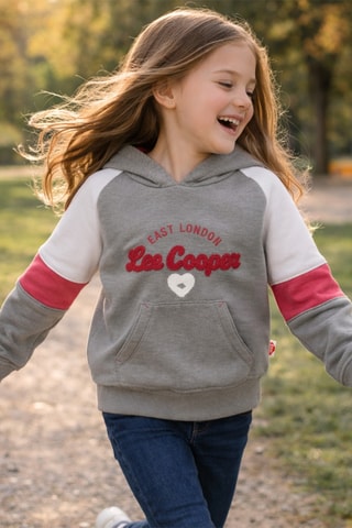 Sweater met Capuchon - Grijs en roze