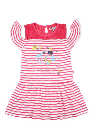 Jurk - Blauw, geel en roze