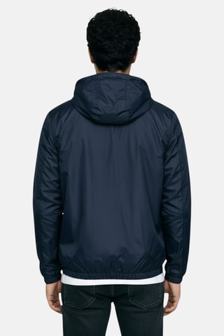 Windjack met capuchon. - Marineblauw